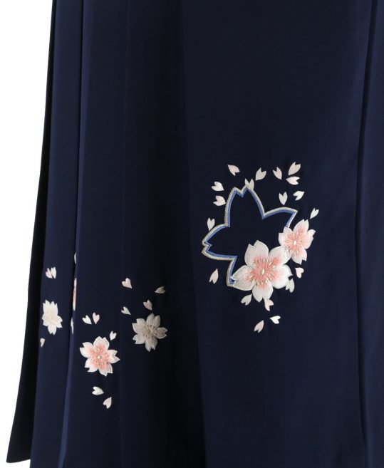 卒業式袴単品レンタル[刺繍]紺色に桜刺繍[身長158-162cm]No.273